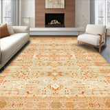 Boho Morden Tan Rug with Edge Geometric Indoor Carpet(Beige)