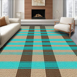 Ultra Soft Area Rug, Non Slip, Stain Resistant, Washable Area Rugs for Living Room, Bedroom, Modern Checked Abstract(Beige)