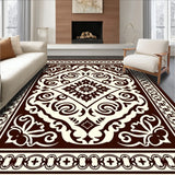 Ornate Scrollwork Floral Embellished Mosaic Grandeur (Brown)