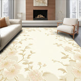 Blissful Scallop Edge Area – Gentle Floral Contour for Home(Beige)