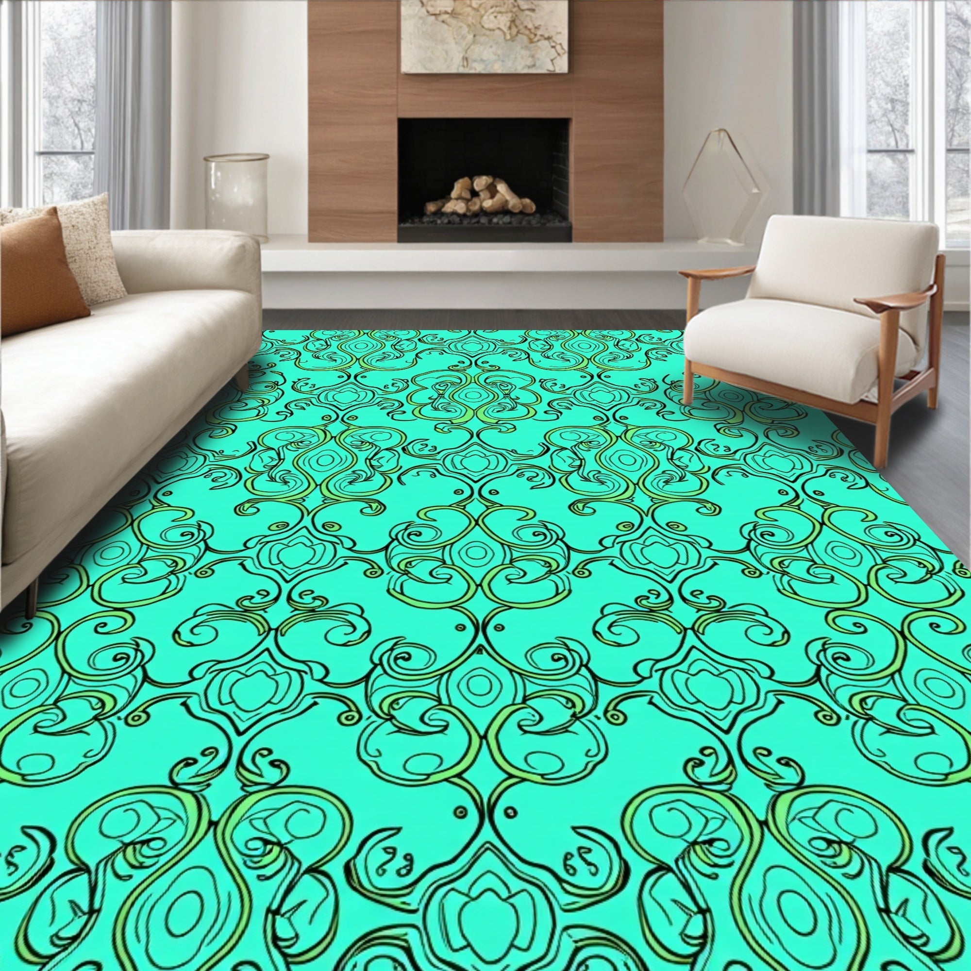 Tile Interlocking Mosaic Inspired Mediterranean Design (Blue) - ODIKA