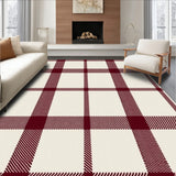 Vintage Plaid Entrance with Rustic Cabin Style Checkered Motifs(Beige)