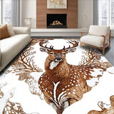 Ultra Soft Area Rug, Non Slip, Stain Resistant, Washable Area Rugs for Living Room, Bedroom, Non-Slip Animal Print Playroom Carpet(Brown)