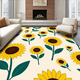 Blooming Sunflower Garden Motif Area with Vibrant Petals Design(Yellow)