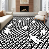 Haunted Herringbone Welcome with Spectral Design(Black)