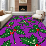 Holly Leaves Berries Christmas with Traditional Botanical Design(Purple)