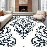 Elegant Botanical Damask Swirl Tapestry(Black)