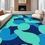 Abstract Brushstroke Art with Watercolor Effects(Navy Blue)