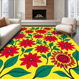 Poinsettia Floral Motif Seasonal Celebration Boho Style Decorative Art(Yellow)