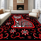 Whimsical Tinsel Cat and Twinkling Starburst Motif(Black)