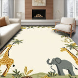 Kids Nursery Area Charming Jungle Scene(Beige)