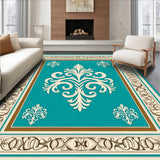 Damask Flourish with Elegant Perimeter Accents (Beige)