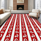 Sweet Cane Striped Floor Collection Winter Confectionery Design(Red)