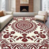 Boho Tapestry Design with Ornate Floral (Red)