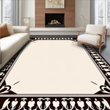 Quatrefoil Medallion Indoor with Decorative Border(Brown)