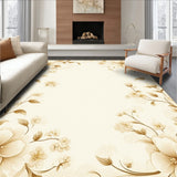 Beige Botanical Bloom Modern Floral Design for(Beige)