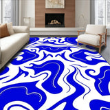 Swirling Tie Dye with Indigo and Sapphire Hues Abstract Fluid Design (Blue) - ODIKA