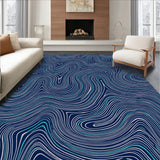 Contemporary Wave Motif Featuring Interlocking Ripple Lines (Blue)