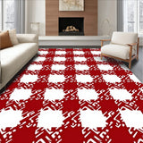 Buffalo Checkered Farmhouse Lattice Holiday Hearth Accent(Red)
