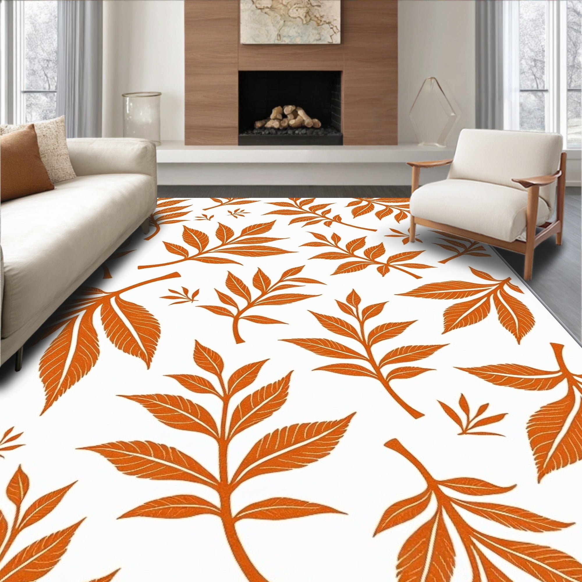 Autumn Leaf Mosaic Tapestry Foliage Pathway (Orange) - ODIKA