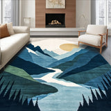 Adventure Trail Mountain Range & River Design(Blue)