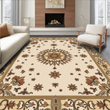 Vintage Floral Medallion Tapestry Distressed Traditional(Beige)