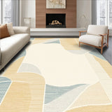 Ethereal Beige Geometric Border & Wave Design(Beige)