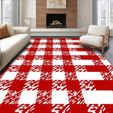 Buffalo Check Holiday Doormat with Festive Gingham Design(Red)