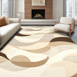 Abstract Circular Wave Design With Overlapping Scrolls(Beige)