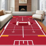 Football Field Yard Lines Hash Marks Ball Design(Red)