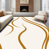 Celestial Vapor Wave Design Luxury Shag Floor(Gold)