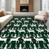Reindeer Forest Scene Woodland Christmas Theme(Green)