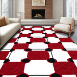 Classic Checkered Plaid Design Featuring Bold Contrast Stripes(Red)