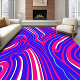 Retro Interlocking Wave Motif with Asymmetric Striped Detailing(Blue)