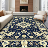 Tuscany Inspired Medallion Area Navy Beige Coastal Decor(Blue)