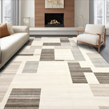 Entryway Elegant Beige & Taupe Geometric Area(Beige)