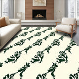 Classic Damask Scrollwork with Floral Motifs (Green) - ODIKA