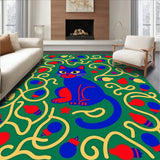 Novelty Holiday Cat with Playful Bulb Clusters and Swirling Festive Lines(Green)