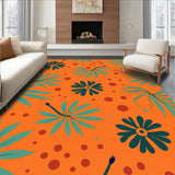 Serene Sunset Canopy with Exotic Ferns and Abstract Animal Inspired(Orange)