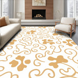 Paw Trail Mosaic with Subtle Paws and Flowing Motifs (Beige)