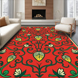 Amber Folk Art Oak Grove with Flowing Botanical Scrollwork(Red)