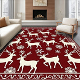 Festive Reindeer with Snowflake Motifs Holiday Design(Red)
