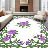 Botanical Garden Vine Trellis with Climbing Rose Illustrations(Purple)