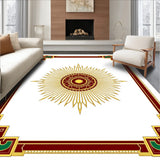 Art Sunburst with Interlocking Festive Scrolls and Abstract Festoon Detailing(Gold)