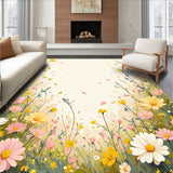 Spring Blossom Showcasing Playful Flower Sprays and Artistic Detailing(Ivory)