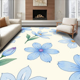 Abstract Watercolor Bloom with Faded Elegance (Light Blue) - ODIKA