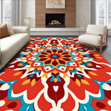 Eclectic Boho Starburst Medallion with Interlocking Petal Motifs(Red)