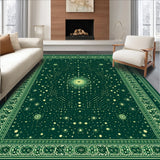 Ultra Soft Area Rug, Non Slip, Stain Resistant, Washable Area Rugs for Living Room, Bedroom, Mystical Celestial Cat(Green)