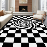 Interlocking Checkerboard Vortex Illusion Surface(Black)
