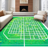 Ultra Soft Area Rug, Non Slip, Stain Resistant, Washable Area Rugs for Living Room, Bedroom, Non-Slip Kids Road Track Bedroom Carpet(Green)